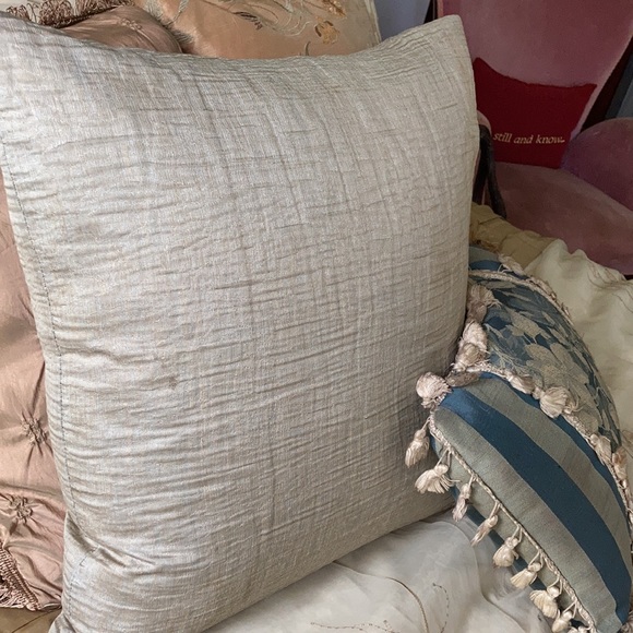 Two Pillow Bundle, Blue Tapestry, Tan Transitional - Picture 9 of 9